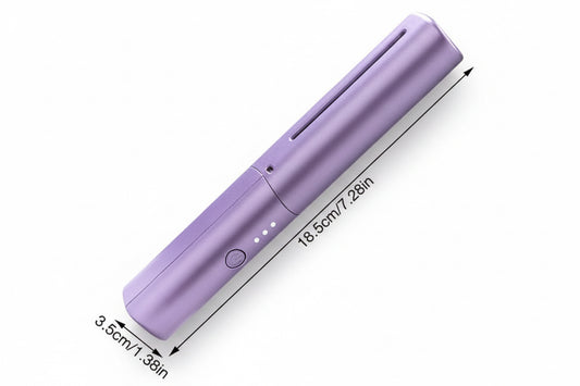 Mini Plancha De Pelo Recargable 2en1 Cepillo y Rizador Morada - additional image 4