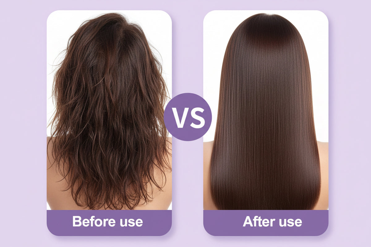 Mini Plancha De Pelo Recargable 2en1 Cepillo y Rizador Morada - additional image 5